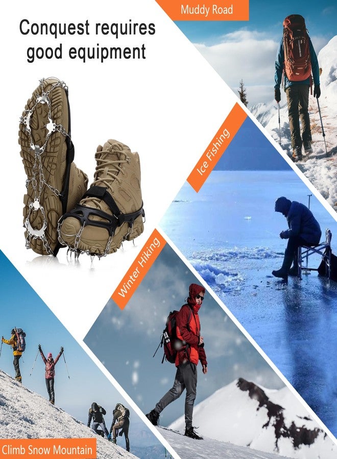 Uelfbaby Crampons Upgraded 19 Spikes Ice Snow Grips Traction Cleats System Safe Protect for Walking, Jogging, or Hiking on Snow and Ice (X-Large) - Image 5